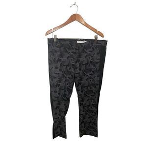 Billy T Camo Trouser Pants Womens Size 12 Stretch Ponte Knit Cropped‎ Pockets